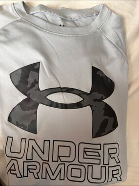 Under Armour Light Gray Crewneck with Black Camo Logo